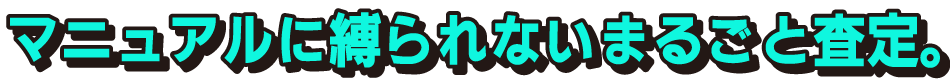 マニュアルに縛られない丸ごと査定。