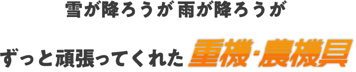 雪が降ろうが雨が降ろうがずっと頑張ってくれた重機